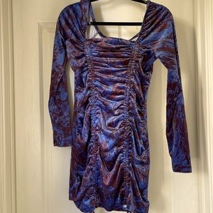 NWT Wild Fable Purple Blue Marble Mini Bodycon Dress